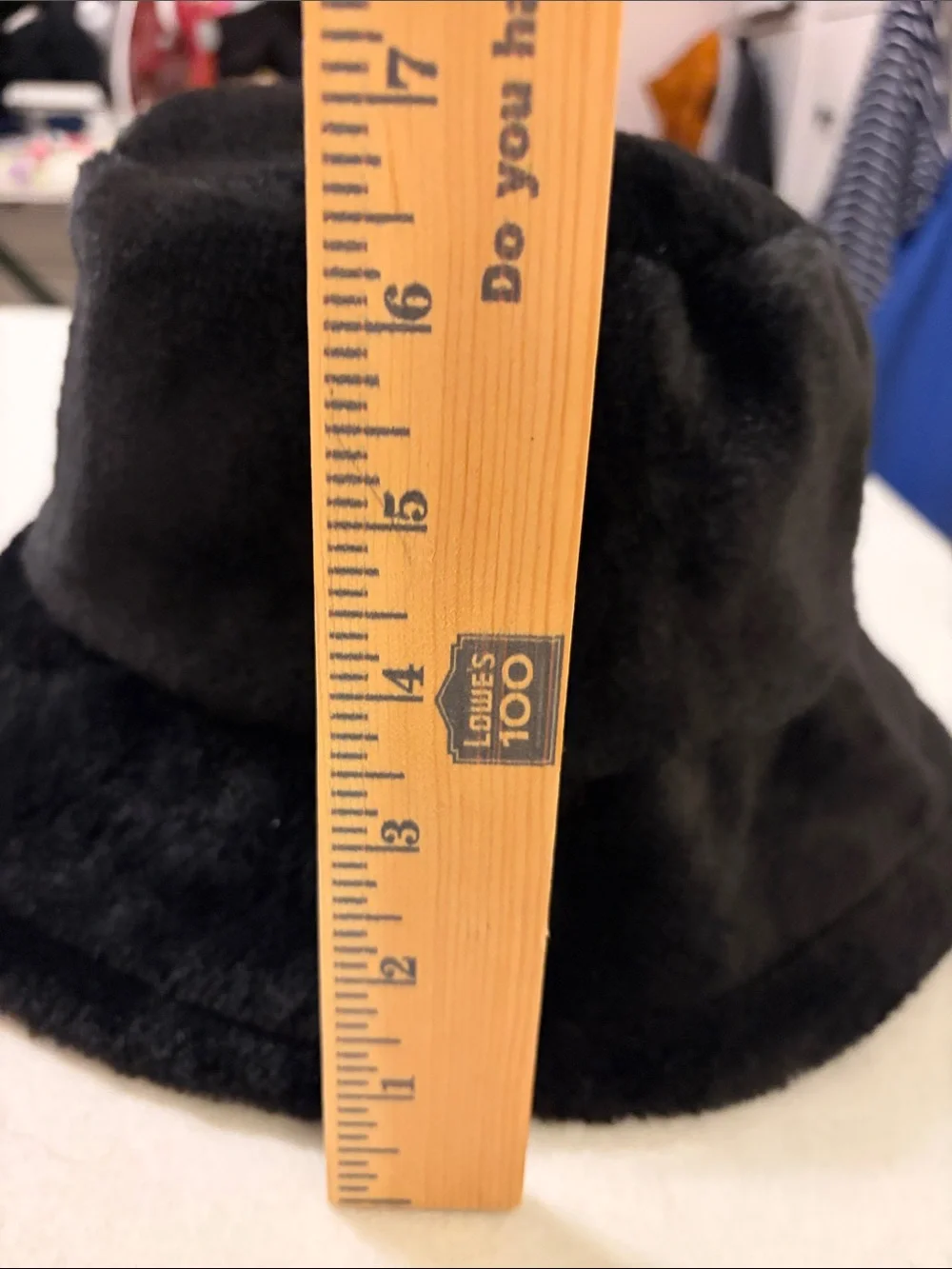 Faux black Fur hat.